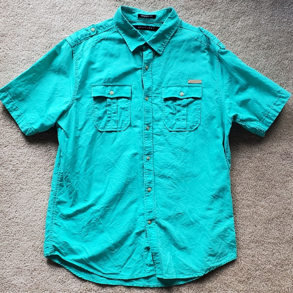 Sean Jean Short Sleeve Button-down Size XL